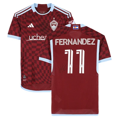 Omir Fernandez Colorado Rapids Autographed Match-Used #11 Maroon adidas Jersey from the 2024 MLS Season - Size S