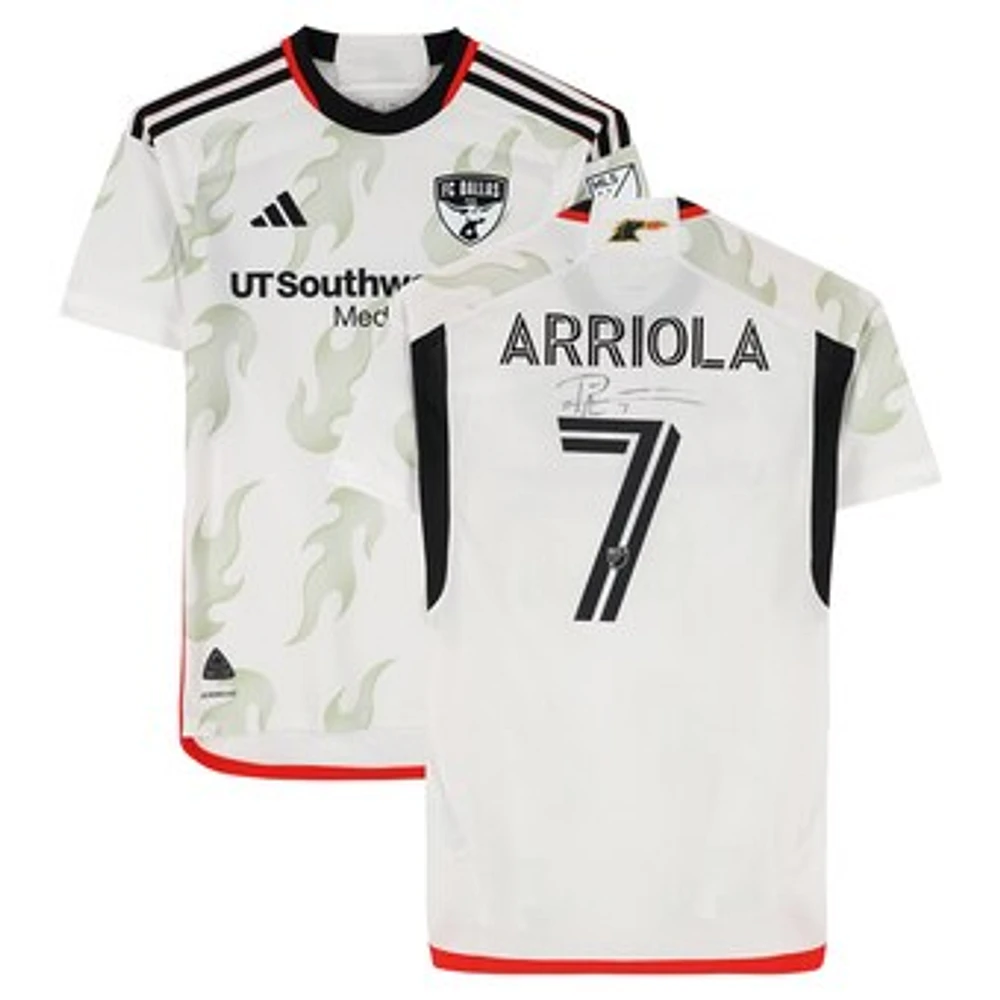 Paul Arriola FC Dallas Autographed Match-Used #7 White adidas Jersey from the 2024 MLS Season - Size XS