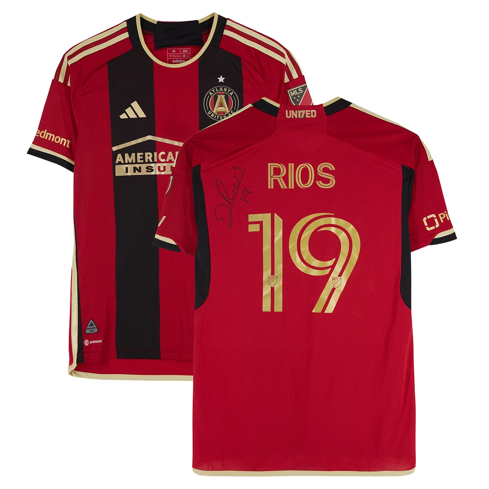 Daniel Rios Atlanta United FC Autographed Match-Used #19 Red adidas Jersey from the 2024 MLS Season - Size M