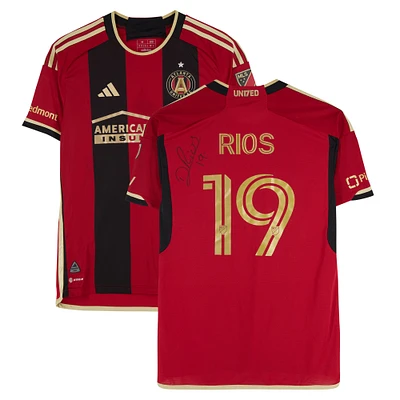 Daniel Rios Atlanta United FC Autographed Match-Used #19 Red adidas Jersey from the 2024 MLS Season - Size M