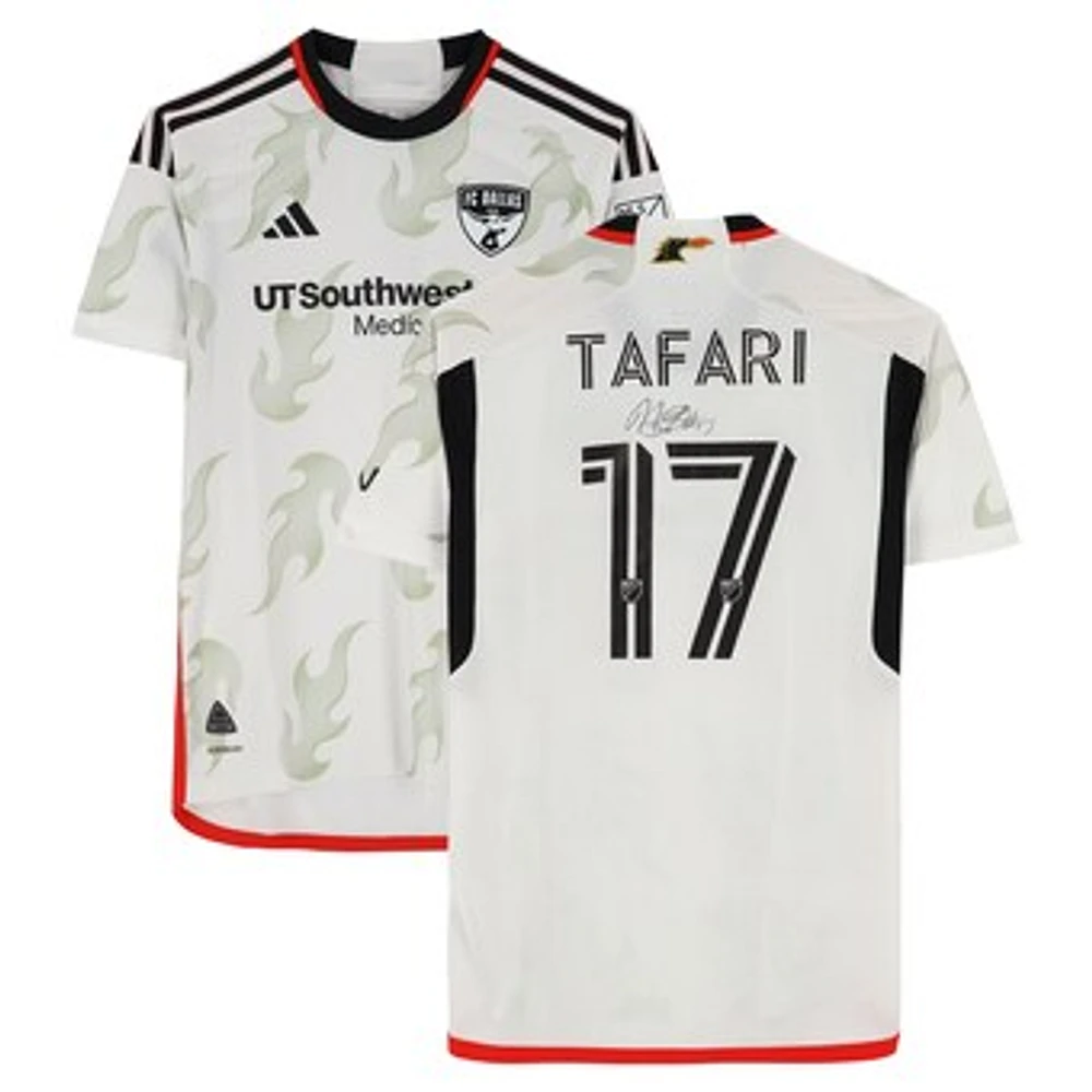 Nkosi Tafari FC Dallas Autographed Match-Used #17 White adidas Jersey from the 2024 MLS Season - Size M