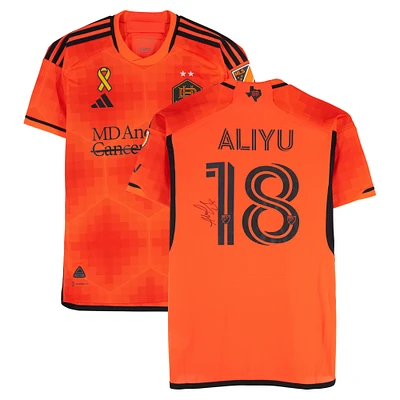 Ibrahim Aliyu Houston Dynamo FC Autographed Match-Used #18 Orange adidas Jersey from the 2024 MLS Season - Size S