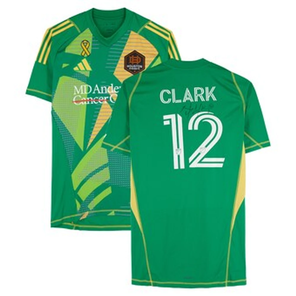 Steve Clark Houston Dynamo FC Autographed Match-Used #12 Green adidas Jersey from the 2024 MLS Season - Size XL