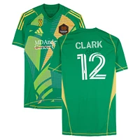 Steve Clark Houston Dynamo FC Autographed Match-Used #12 Green adidas Jersey from the 2024 MLS Season - Size XL