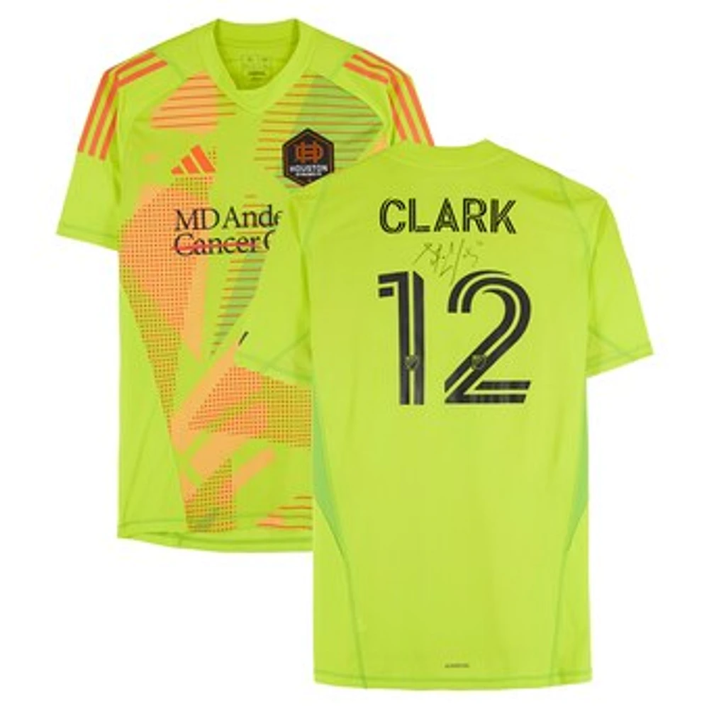 Steve Clark Houston Dynamo FC Autographed Match-Used #12 Yellow adidas Jersey from the 2024 MLS Season - Size XL