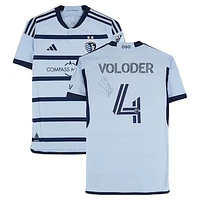 Robert Voloder Sporting Kansas City Autographed Match-Used #4 Blue adidas Jersey from the 2024 MLS Season - Size M