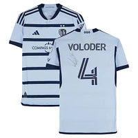 Robert Voloder Sporting Kansas City Autographed Match-Used #4 Blue adidas Jersey from the 2024 MLS Season - Size M