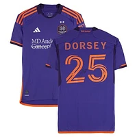 Griffin Dorsey Houston Dynamo FC Autographed Match-Used #25 Purple adidas Jersey from the 2024 MLS Season - Size M