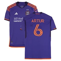 Artur Houston Dynamo FC Autographed Match-Used #6 Purple adidas Jersey from the 2024 MLS Season - Size M
