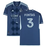 Andreu Fontas Sporting Kansas City Autographed Match-Used #3 Navy adidas Jersey from the 2024 MLS Season - Size L