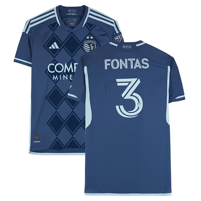 Andreu Fontas Sporting Kansas City Autographed Match-Used #3 Navy adidas Jersey from the 2024 MLS Season - Size L