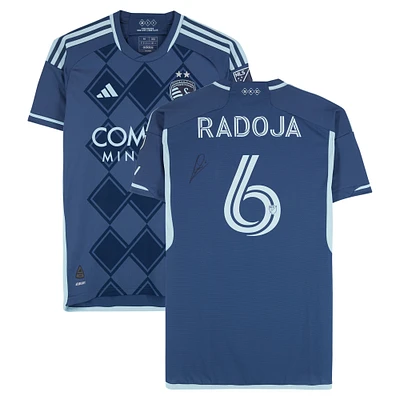 Nemanja Radoja Sporting Kansas City Autographed Match-Used #6 Navy adidas Jersey from the 2024 MLS Season - Size M