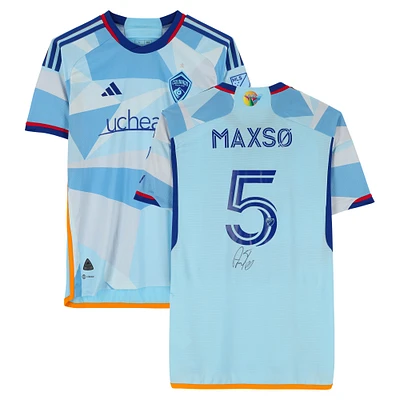 Andreas Maxsø Colorado Rapids Autographed Match-Used #5 Blue adidas Jersey from the 2024 MLS Season - Size L