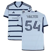 Rémi Walter Sporting Kansas City Autographed Match-Used #54 Blue adidas Jersey from the 2024 MLS Season - Size M