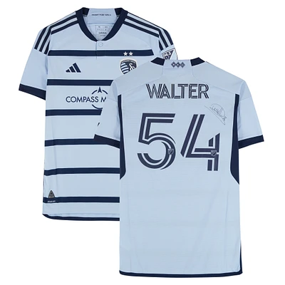 Rémi Walter Sporting Kansas City Autographed Match-Used #54 Blue adidas Jersey from the 2024 MLS Season - Size M