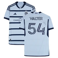 Rémi Walter Sporting Kansas City Autographed Match-Used #54 Blue adidas Jersey from the 2024 MLS Season - Size M