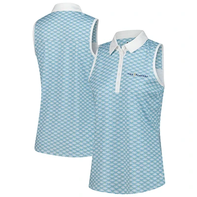 Women's Puma Blue THE PLAYERS Scalloped CLOUDSPUN Sleeveless Polo