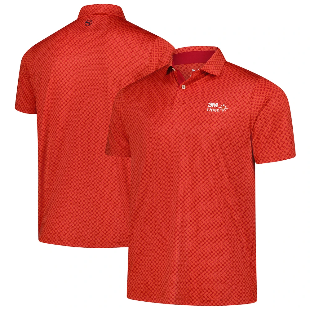 Men's Puma Red 3M Open MATTR Micro Floral Polo