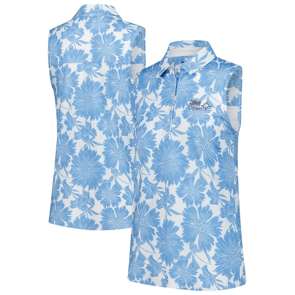 Women's Puma White 3M Open Cloudspun Botanic Sleeveless Polo