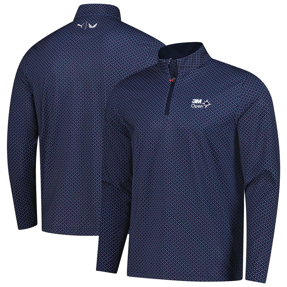 Men's Puma Navy 3M Open Volition Micro Star Quarter-Zip Pullover