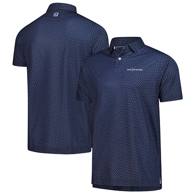 Men's FootJoy Navy THE PLAYERS ProDry Bounce Print Stretch Pique Polo