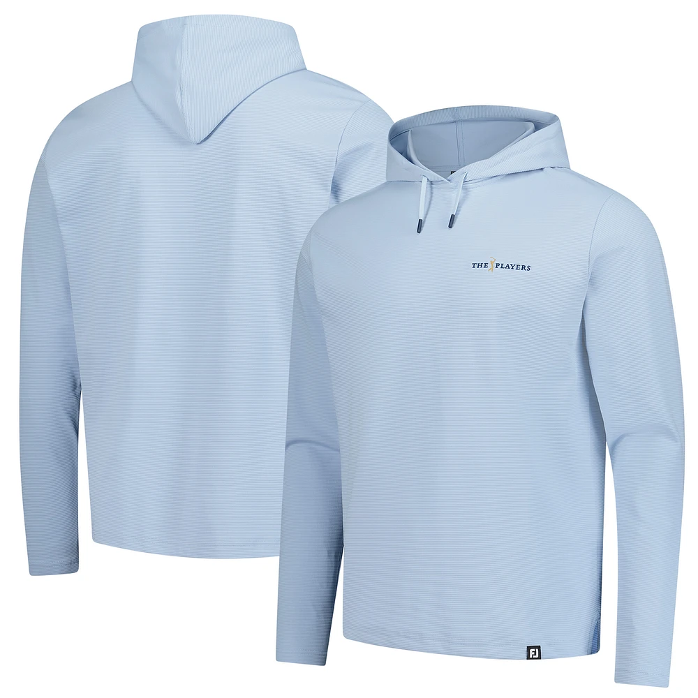 Men's FootJoy Light Blue THE PLAYERS Ottoman Jacquard Pullover Hoodie