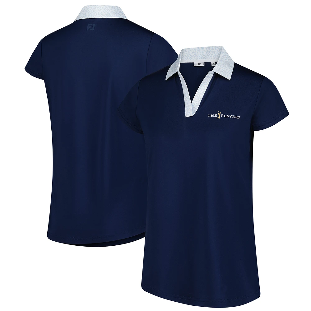 Women's THE PLAYERS FootJoy Navy Cap Sleeve Polo