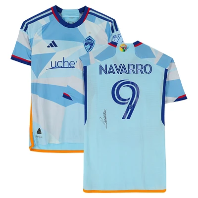 Rafael Navarro Colorado Rapids Autographed Match-Used #9 Blue adidas Jersey from the 2024 MLS Season - Size M