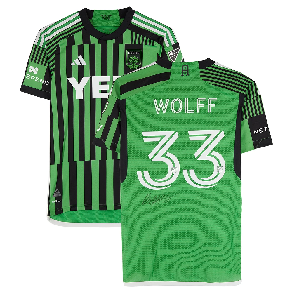 Owen Wolff Austin FC Autographed Match-Used #33 Green adidas Jersey from the 2024 MLS Season - Size S