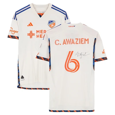 Chidozie Awaziem FC Cincinnati Autographed Match-Used #6 White adidas Jersey from the 2024 MLS Season - Size L