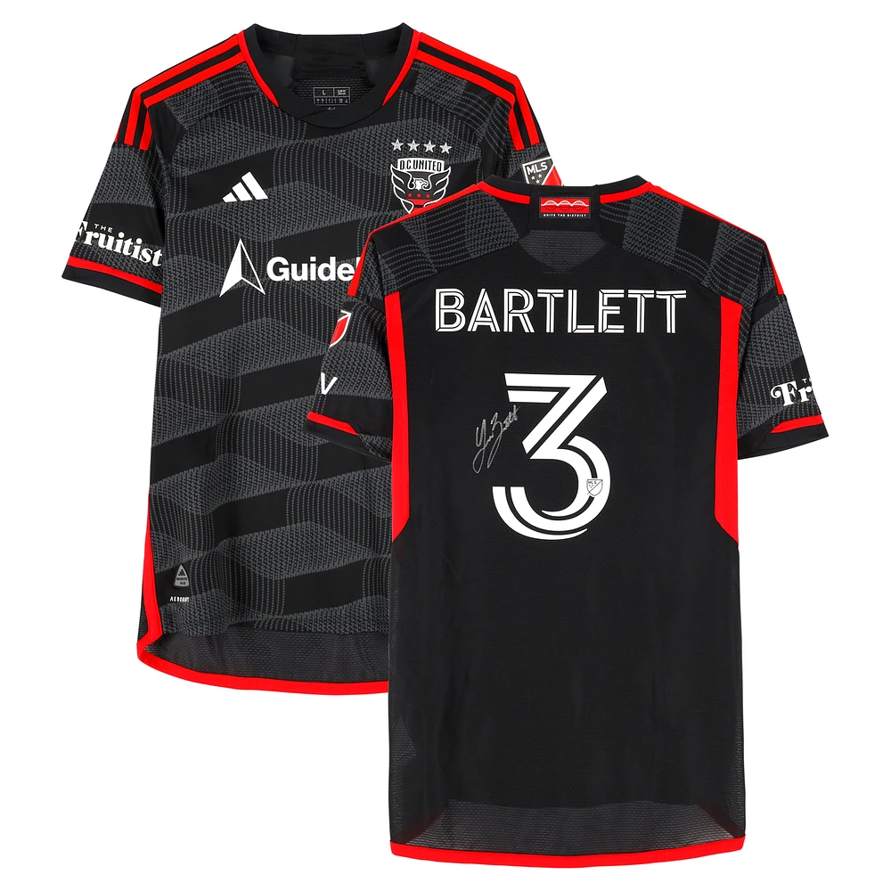 Lucas Bartlett D.C. United Autographed Match-Used #3 Black adidas Jersey from the 2024 MLS Season - Size L