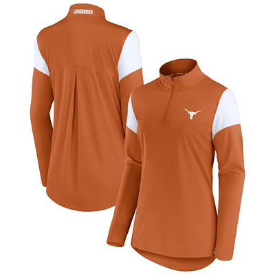 Women's Fanatics Texas Orange Longhorns Block Party Quarter-Zip Top
