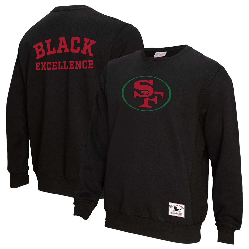 Unisex Mitchell & Ness Black San Francisco 49ers Excellence Collection Icon Pullover Sweatshirt