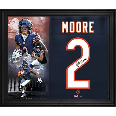 D.J. Moore Chicago Bears Autographed Framed 20" x 24" Navy Jersey Number Collage with "Da Bears" Inscription