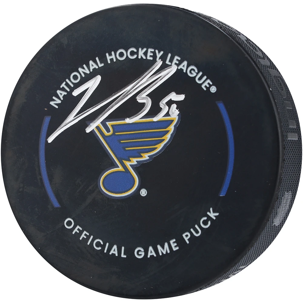 Jordan Binnington St. Louis Blues Autographed Official Game Puck
