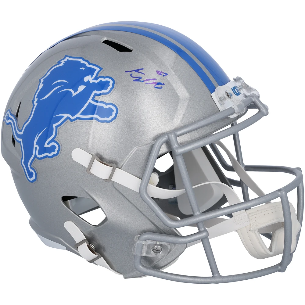 Sam LaPorta Detroit Lions Autographed 2024 Speed Replica Helmet - Blue Signature
