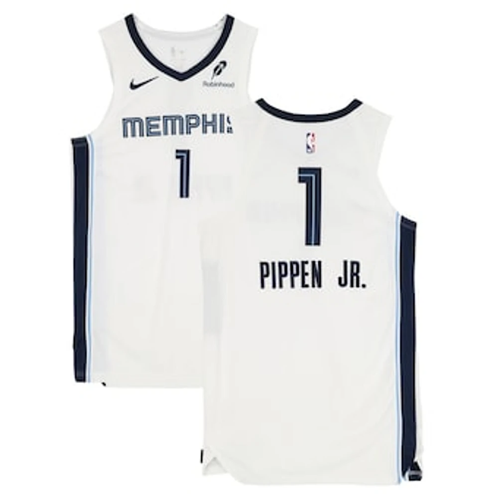 Scotty Pippen Jr. Memphis Grizzlies Game-Used #1 White Nike Jersey vs. Sacramento Kings on December 5, 2024 - Size 48+4