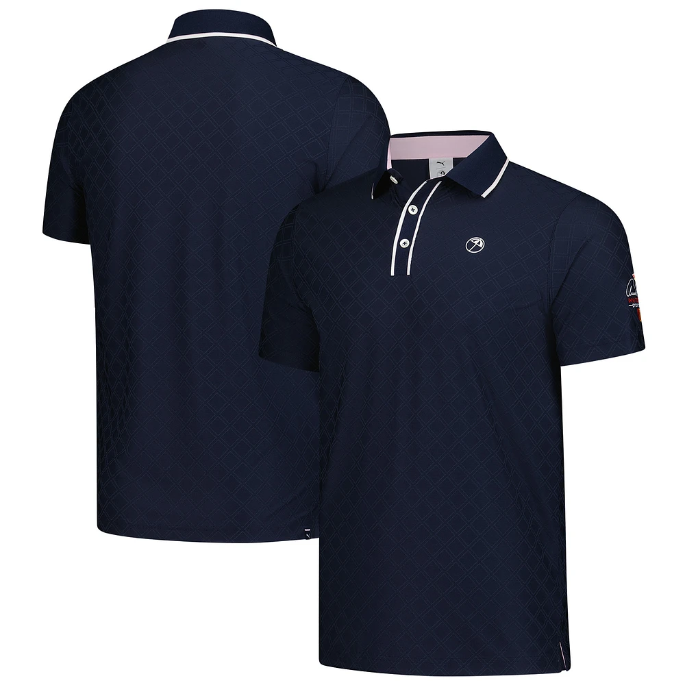 Men's Puma Navy Arnold Palmer Invitational Tipped Jacquard Polo