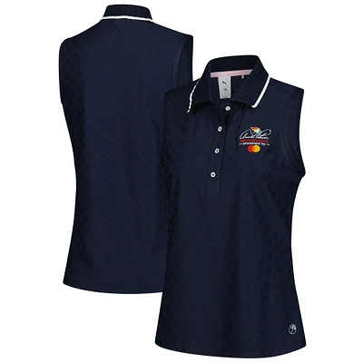 Women's Puma Navy Arnold Palmer Invitational Jacquard dryCELL Sleeveless Polo