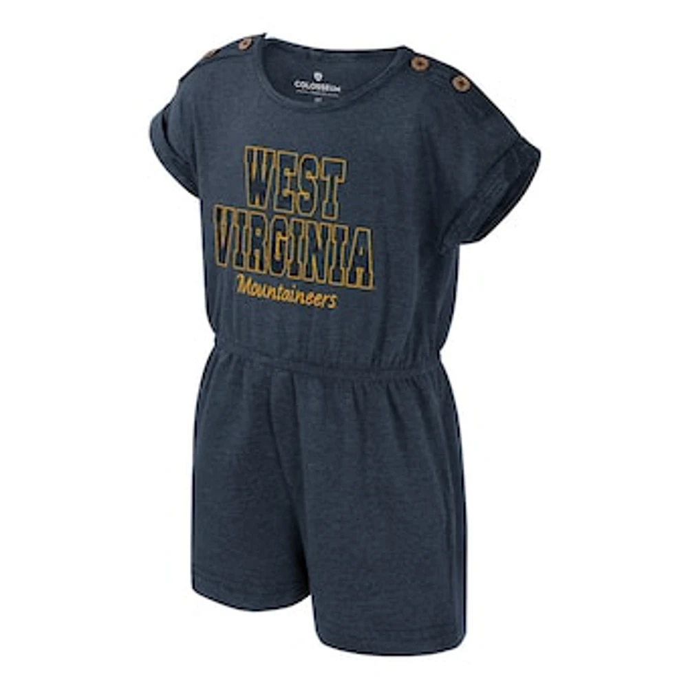 Girls Toddler Colosseum Heather Navy West Virginia Mountaineers Cinder Romper