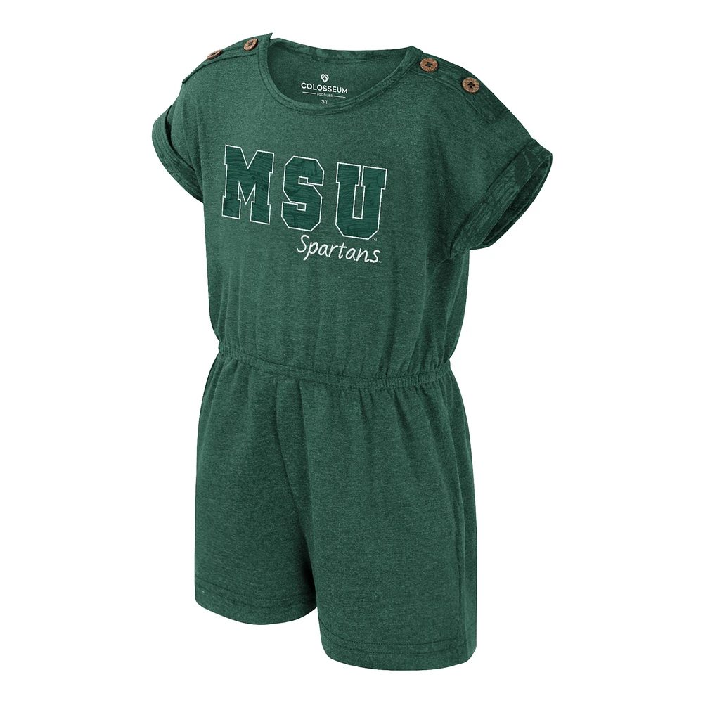 Girls Toddler Colosseum Heather Green Michigan State Spartans Cinder Romper