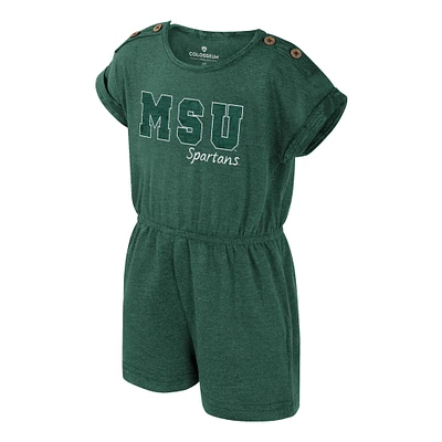 Girls Toddler Colosseum  Heather Green Michigan State Spartans Cinder Romper