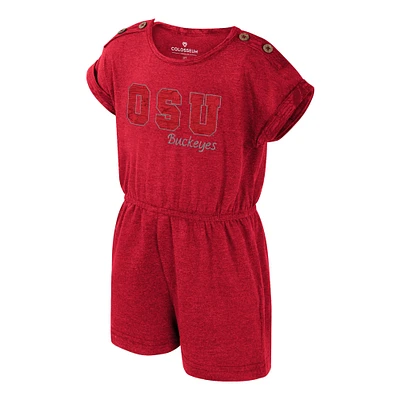 Girls Toddler Colosseum  Scarlet Ohio State Buckeyes Cinder Romper