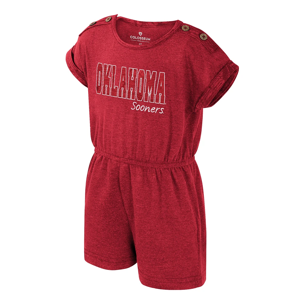 Girls Toddler Colosseum  Crimson Oklahoma Sooners Cinder Romper