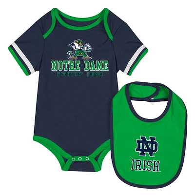 Newborn & Infant Colosseum Navy Notre Dame Fighting Irish Bodysuit & Bib Set