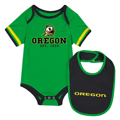 Newborn & Infant Colosseum Green Oregon Ducks Bodysuit Bib Set