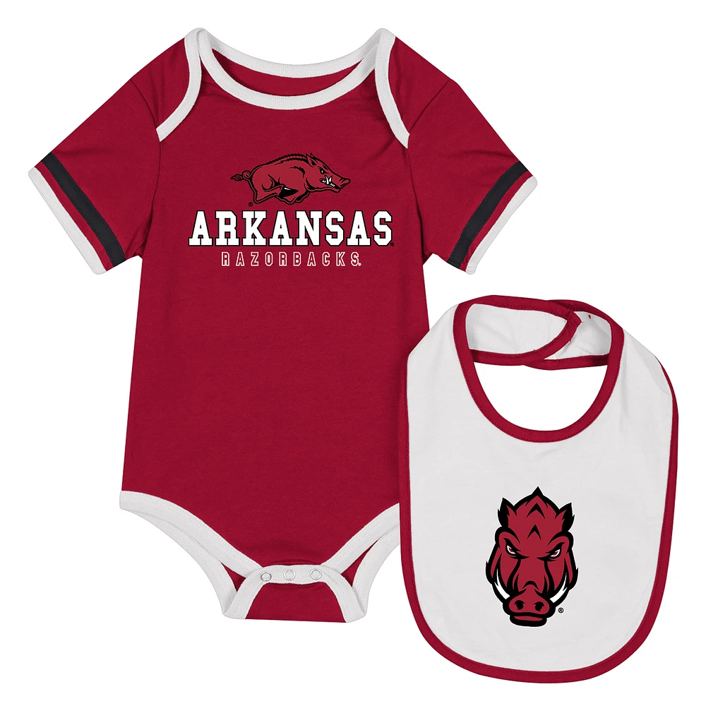 Newborn & Infant Colosseum Cardinal Arkansas Razorbacks Bodysuit Bib Set
