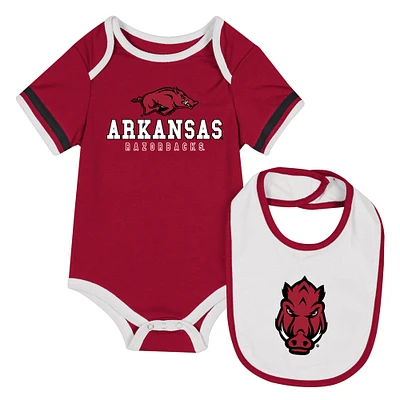 Newborn & Infant Colosseum Cardinal Arkansas Razorbacks Bodysuit Bib Set