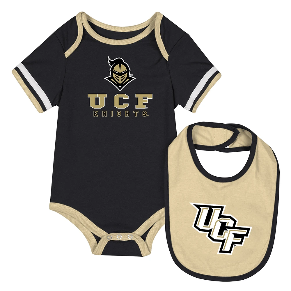 Newborn & Infant Colosseum Black UCF Knights Bodysuit Bib Set
