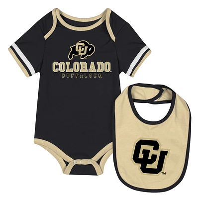 Newborn & Infant Colosseum Black Colorado Buffaloes Bodysuit Bib Set
